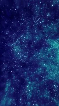 Deep blue abstract particle field resembling a cosmic nebula, symbolizing d.. Illustrazione stock