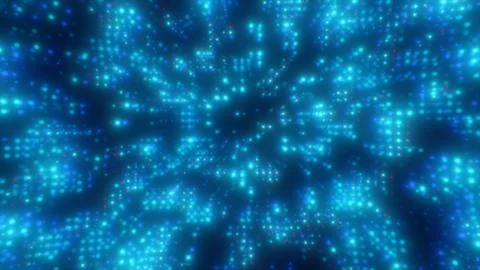 Deep blue abstract tunnel of glowing dots forming a futuristic digital-ener.. 스톡 일러스트