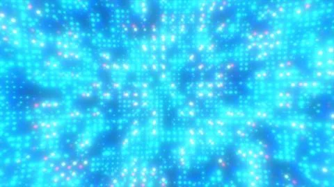 Deep blue abstract tunnel of glowing digital dots forming a futuristic grid-l イラスト素材