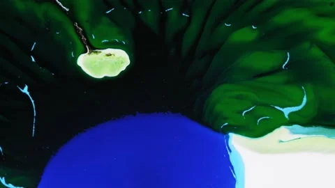 Deep blue and green inks space. Moving abstract colorful background. Stock-Footage 153544653