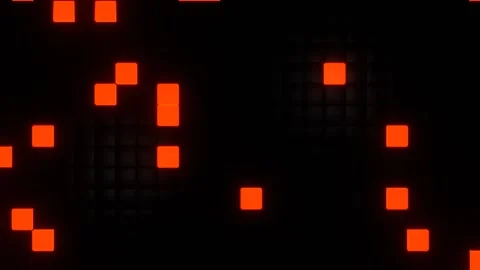 Deep Blue and Orange Cybernetic Tetris Background VJ Loop in 4K Stock Footage 307399554