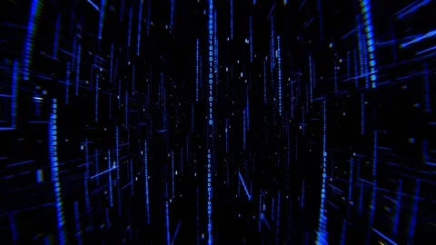 Deep Blue and Orange Digital Space Neon Code Elements Background VJ Loop in  Stock Footage 312803213