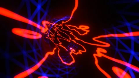 Deep Blue and Orange Hypnotic Psychedelic Portal Background VJ Loop in 4K Stock Footage 314365658