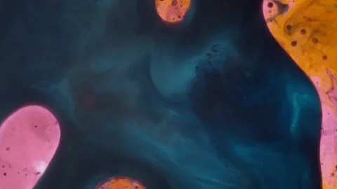 Deep Blue and Pink Abstract Fluid Ink Experiment Vidéo 336196485