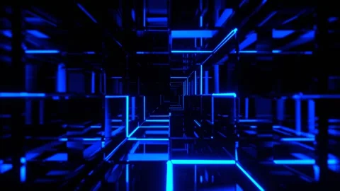 Deep Blue and Red Beautiful Abstract Neon Infinity Background VJ Loop in 4K Stock Footage 312798082