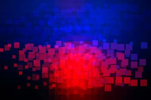Deep blue and red glowing various tiles background Stock Illustration