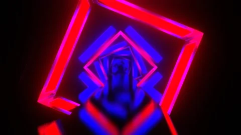 Deep Blue and Red Neon Arch Corridor Background VJ Loop in 4K Stock Footage 323861416