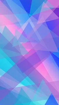 Deep blue and violet translucent polygons overlap to form a dreamy futurist.. Stock Illustration