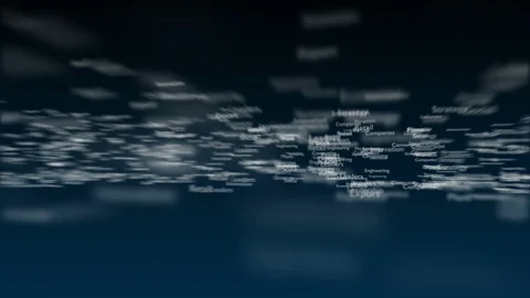 Deep blue background with different words, which deal with business. Close up Stock Footage 105194158