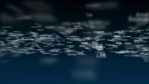 Deep blue background with different words, which deal with internet. The key Stock Footage 106988071