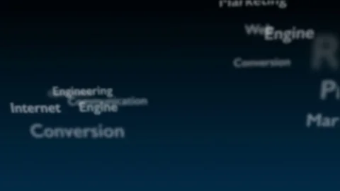 Deep blue background with different words, which deal with Search Engine Video stock 107166781