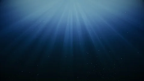 Deep Blue with Bubbles Underwater Abstract Ethereal Heavenly Light Rays Backg Vídeos de archivo 107167130