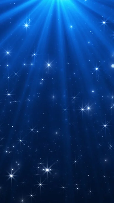 Deep blue celestial background bright starbursts, soft beams, calm cosmic sparkl Stock Footage 340453870