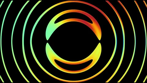 Deep blue circular concentric waves expanding from center in dark space Stock-Footage 333398710