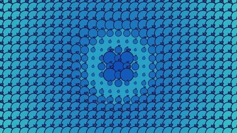 Deep Blue Circular Grid Seamless Video Stock Footage 342584675