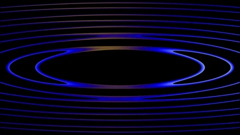 Deep blue circular ripple waves expanding in dark digital space Stock-Footage 333481205