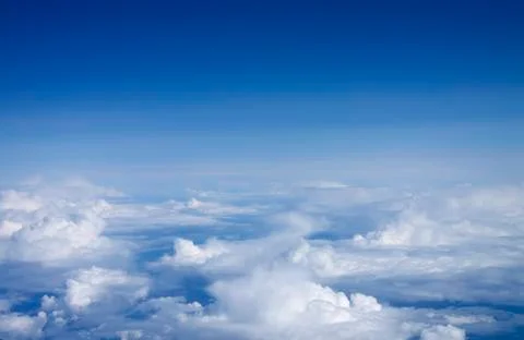 Deep blue clouds. shoot from the plane. Stock Photos