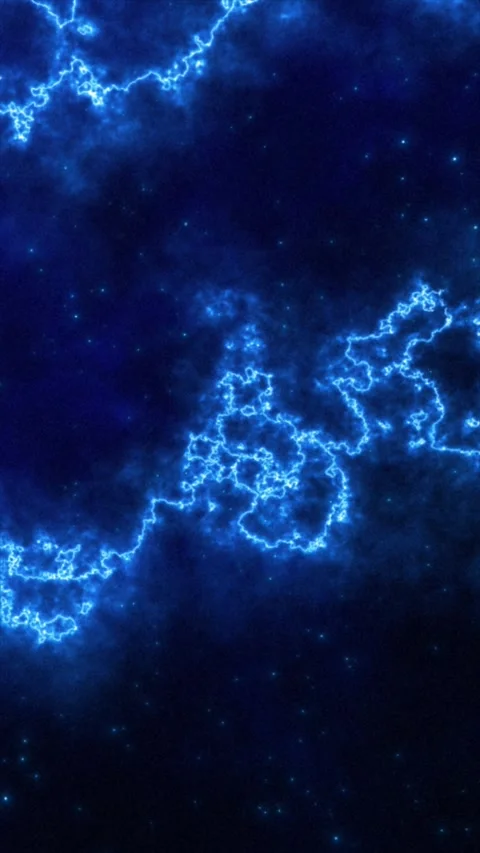 Deep blue cosmic background with glowing electric lightning patterns and st.. Stock Footage 323873298