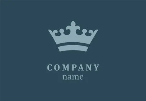 Deep blue crown logo. Stock Illustration