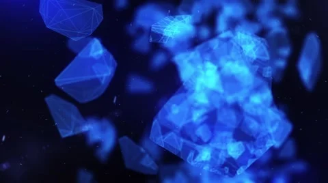 Deep Blue Crystal Animation Stock Footage 52426181