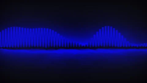 Deep Blue Digital Level. Waveform Technological Music Object Stock Footage 147564349