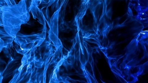 Deep Blue Elegant Abstract Flame Loop Stock Footage
