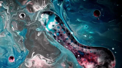Deep Blue Galactic Alcohol Ink Swirl Background Stock Footage 335960854