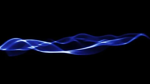 Deep blue glowing light wave motion on black background, abstract smooth fluid Vídeo Stock 333699945