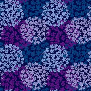 Deep blue hydrangea bouquet seamless pattern. Illustrazione stock
