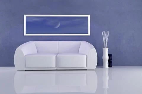 Deep blue interior Stock Illustration