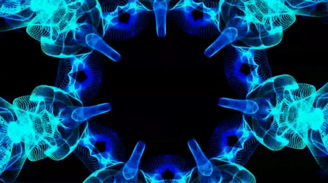 Deep Blue Kaleidescope Stock Footage 30111335