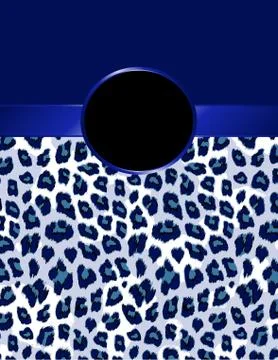 Deep Blue Leopard Print with Rosette Stock Illustration