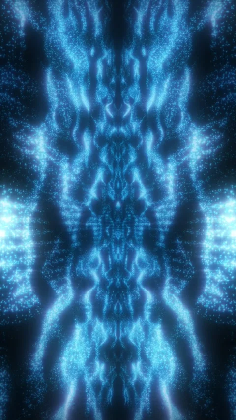 Deep blue light currents intensely flow and pulsate Video stock 333300268