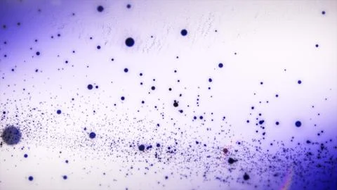 Deep Blue Microscopic Particles Floating in White Liquid Abstract Stockillustratie