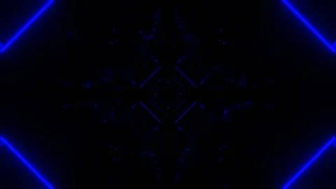 Deep Blue Minimalistic Neon Lights and Strobes in an Infinite Tunnel Backgro 스톡 동영상 344097144