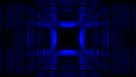 Deep Blue Minimalistic Square Fantasy Corridor Background VJ Loop in 4K Stock Footage 328357993
