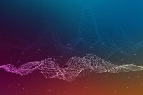 Deep blue mix colors gradient with wave form movement effect illustration abs Stock Illustration