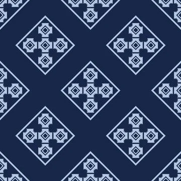 Deep blue monochrome floral pattern Stock Illustration