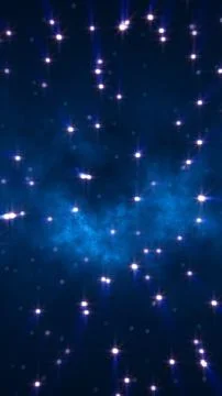 Deep blue nebula cloud with bright stars and cinematic glow, space backgrou.. イラスト素材