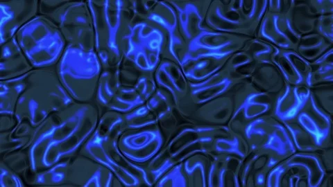 Deep Blue Neon Liquid Alien Abstract Motion Background Loop 2 Stock Footage 76491315