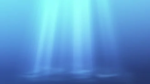 Deep blue ocean background with descending sunbeams, shimmering light shafts  動画素材 322768048