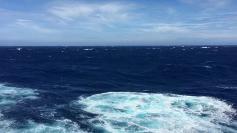 Deep blue ocean during the day with rough seas Video stock 266074267
