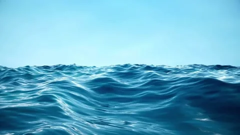 Deep Blue Ocean Surface Ripples and Water Textures Clear Sky 4K Stock Footage 332133781