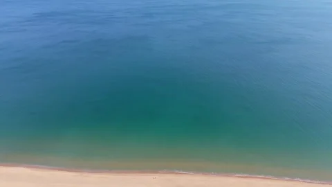 Deep blue ocean surface texture calm water aerial top view Stock Footage 328143069