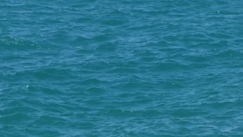 Deep Blue Ocean Water Surface with Gentle Ripples and Waves Video stock 338424890