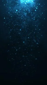 Deep Blue Particle Glitter Falling Down Light Dust Background Stock Illustration