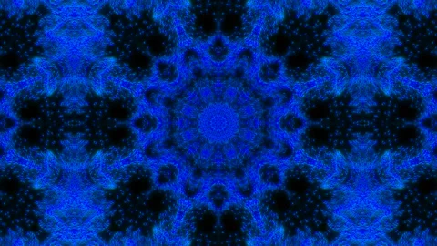 Deep Blue Particle Mandala Dark Background Loop 動画素材 335945759