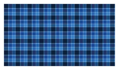 Deep blue plaid textile pattern seamless design for fabric and classic styl.. Stock Illustration