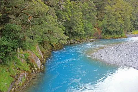 Deep blue pools at the blue pools walk Stock Photos