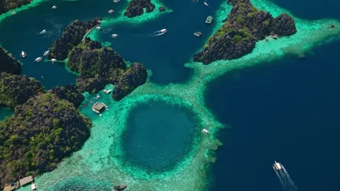 Deep Blue Reef Drop Off Aerial Tracking Stock Footage 335922938